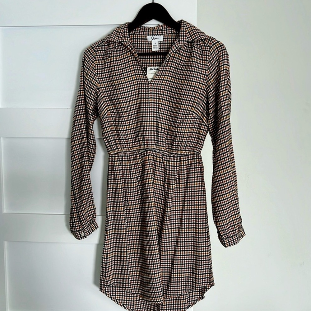 Plaid long sleeve dress